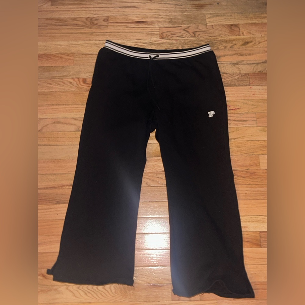 Black Sweatpants with White Stripe